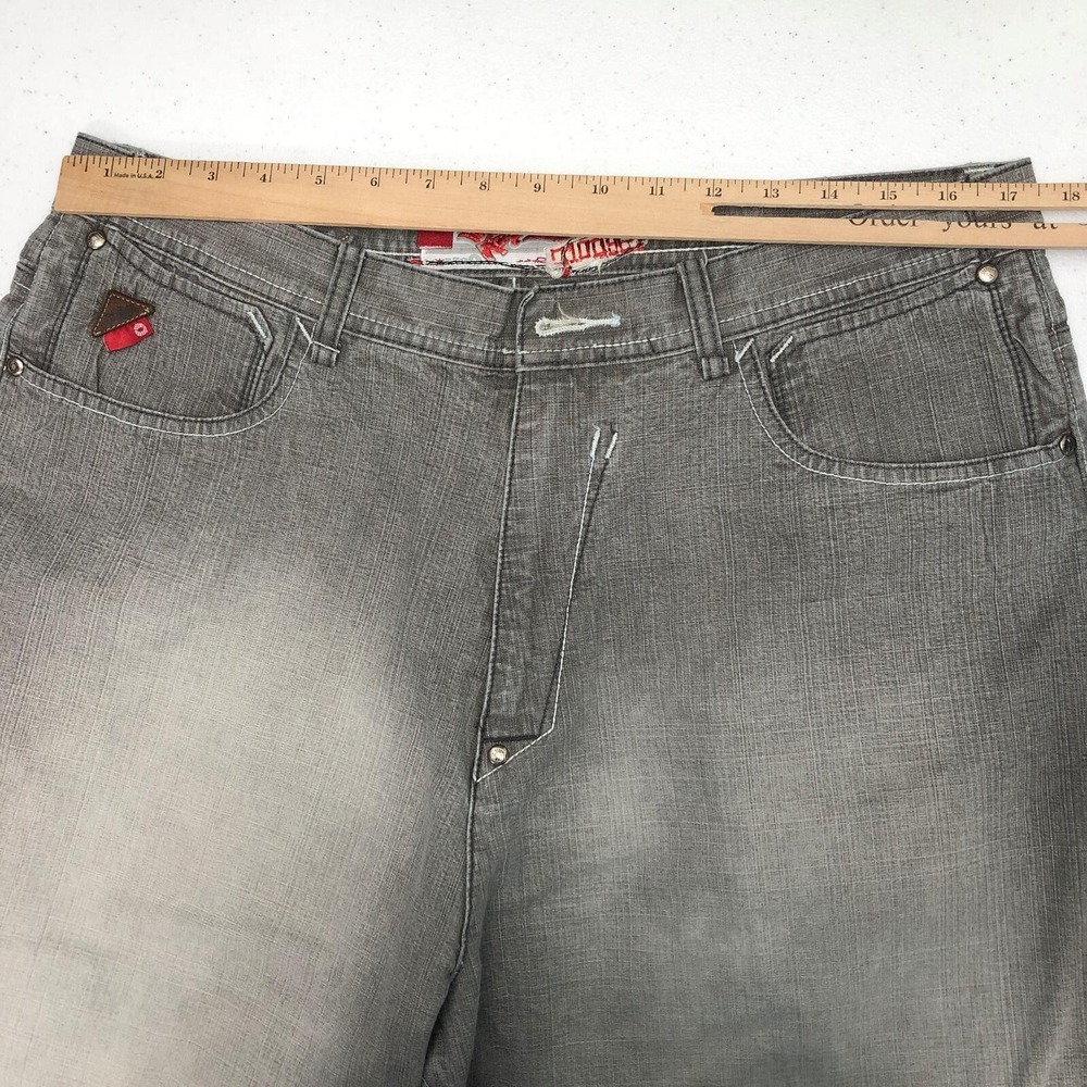 Akademiks Jeans Mens 36 Gray Straight Leg Relaxed Fit Baggy Denim Pants Everyday - Picture 8 of 15